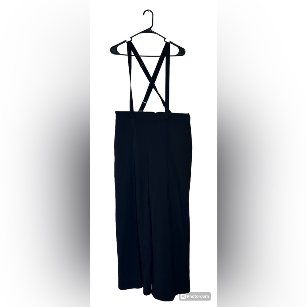 Modcloth Black Wide-Leg Suspender Pants